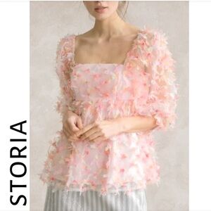 Storia Babydoll Style Top - Pink Confetti - Size S